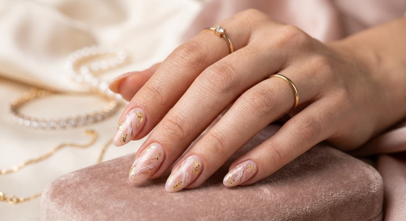 Blush Marble Nail Art